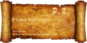 Pinka Károly névjegykártya